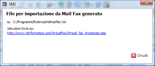 Fax da rubrica